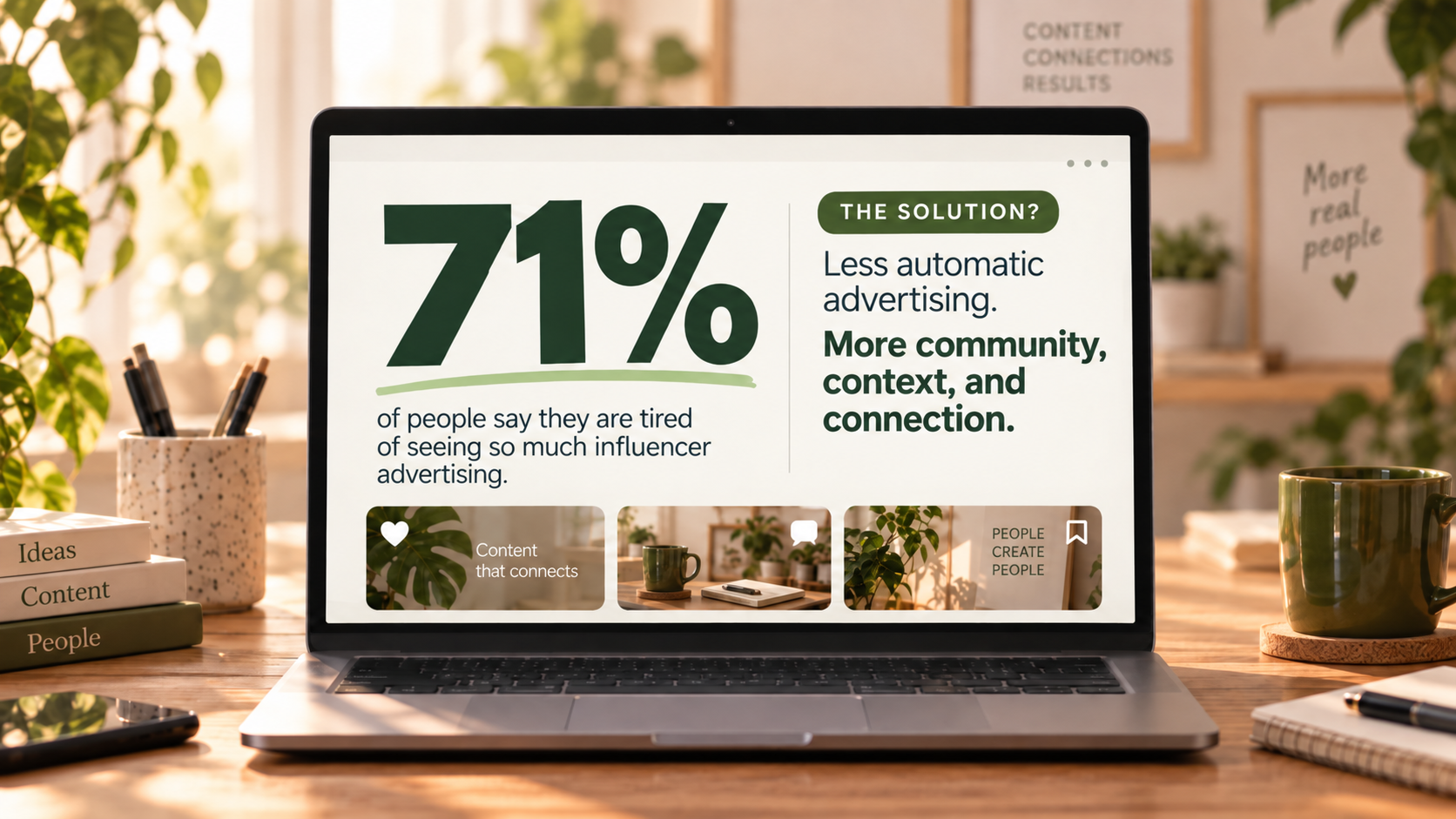 71% of people say they are tired of influencer advertising. More community, context, and connection offer another path.